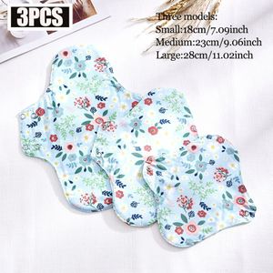3 stuks Herbruikbare Lekvrije Ondergoedpads - Wasbaar, Bloemenpatroon, Beschikbaar in Kleine, Middelgrote en Grote Maten, Ideaal voor Bescherming van Damesondergoed, Herbruikbare Ondergoedpads