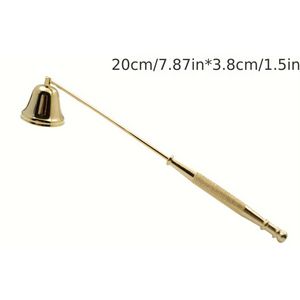 1pc Metalen Kaarsenmoordenaar Met Lang Handvat, Roestvrijstalen Kaarsmoordenaarafdekking, Geurkaarsklokafdekking, Kaarsbrandverwijderingsafdekking, Veiligheidshulpmiddel Voor Thuis