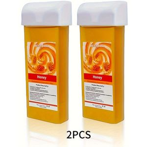 2 stuks Roll On Wax, Haarverwijderingswax Cartridge, Depilatie Roller voor Gevoelige Huid Licht Beige, Waxcartridge Navulling, Thuis Waxen, Benen en Armen MEIERLIMAX