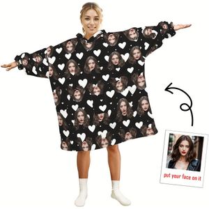 Aanpasbaar oversized flanellen draagbaar deken hoodie met zakken - Super zacht warm comfortabel volwassen loungewear, gebreid polyester 200-250gsm, wasmachinebestendig