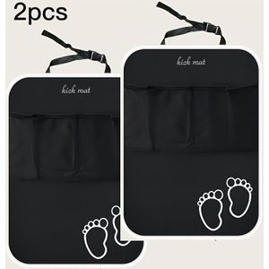 2pcs Car Seat Back Protector Covers - Oxford Fabric, Anti-scratch & Anti-kick Pads For Front Seats, Universal Fit, Light Brown Interior, Car Seat Protection | Light Brown Interior | Oxford Fabric