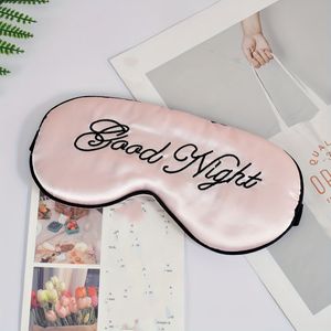 Slaapmasker met geborduurde letters en verstelbare gespsluiting | Polyester mix, niet-elektrisch, oogbescherming