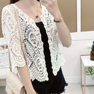 Vrijetijdse uitgezaagde bohemien stijl vijf-mouw vest