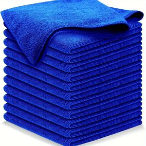 12-Pack Microfiber Reinigingsdoeken voor Auto's - Vezelvrij, Super Absorberend, Stof en Droogtowels voor Thuis, Keuken en Voertuig Buitenverzorging, 12x12 Inch