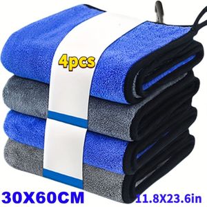 4 Stuks Microvezel Autowasdoek Zacht Sneldrogende Raamspiegels Wisdoeken Thuis Dubbellaagse Schoonmaakdoeken