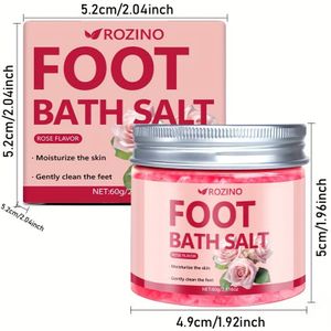 ROZINO Rozen-Geïnfuseerde Zeezout Voetbad - 60g, Diep Reinigende & Hydraterende Badbom voor Droge, Gebarsten Voeten - Perfect Cadeau voor Vrouwen