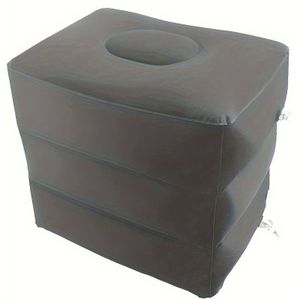 Opblaasbaar Beenpositiekussen met 3 Lagen voor Reizen - Veelzijdig Kussen voor Beenondersteuning in Vliegtuigen, Treinen en Auto's met Opbergtas & Stofhoes, Fluweelmateriaal, Meerkleurig