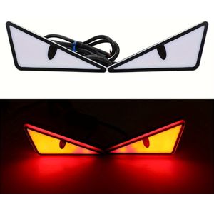 2 stuks LED adelaarsogen, driehoekige demonenoog sfeerverlichting, hoge helderheid veiligheidsrijverlichting, 12V neonlampen geschikt voor auto's en motorfietsen