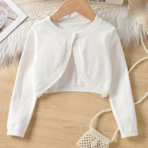 Meisjescardigan voor lente en herfst, een gebreide sjaal voor jonge kinderen, geschikt voor oudere kinderen, kleur, veelzijdige korte jas.