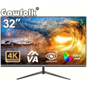 Gawfolk 32 Inch (3840 X 2160) High Resolution, 27inch 60hz/180hz Ultra-thin Bezel Computer Monitor, With Hdtv/dp, Home Office Business Pc Monitor, Black