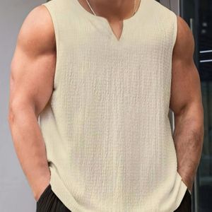 Heren V-hals Tanktop met Kreukbestendigheid - Ademende Rekbare Stof, Pasvorm Zomerhemd, Kleur Machinewasbaar, Dagelijks | Moderne Uitstraling | Niet Doorschijnend Materiaal