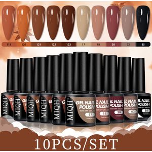 10-kleuren Halloween-thema nagellakset. Hoogwaardige nagellak voor langdurige, witmakende en verstevigende resultaten. Perfect voor nagelliefhebbers en gezinnen!