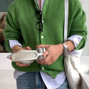 Casual Gebreide Cardigan voor Heren - Kleur met Lange Mouwen en Knoopsluiting, Regular Fit Ronde Hals Pullover voor Herfst Winter, Veelzijdig Laagje voor Jeans & Colpakken, Comfortabele Textuur