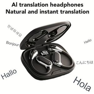 Taalvertaler oordopjes Real Time, 2-Way Vertaal Oordopjes, Draagbare Vertaalheadset met APP voor Muziek en , voor IOS & Stijlvolle Koptelefoon als Kerstcadeau