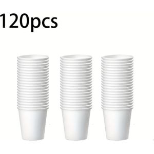 30/120 stuks 2oz Papieren Bekers, Wegwerp Badkamerbekers, Mondwaterbekers, 3oz Kleine Bekers voor Mondwater, Snackbekers, Espresso, Buiten, Kamperen, Kerstmis, Nieuwjaar