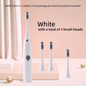 Y803-4 Elektrische Tandenborstel Set, inclusief 4 borstels, draagbare reis elektrische tandenborstel met batterij, een voordelig cadeau voor vrienden