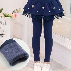 Gezellige Fleece-Gevoerde Meisjes Skort - Rekbare, Warme Leggings met voor Seizoenen