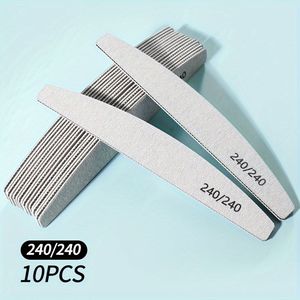 10st Nagelvijlen Professionele Nagelpolijstvijlen, Schuurstrip Wrijfstrip, Herbruikbare Dubbelzijdige 80/100/150/180/240 Polijststrip Nagelvijlen, Manicure Pedicure Gereedschap voor Acrylnagels