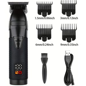 Heren Elektrische Haartrimmer Set, Thuis Styling Tool met LCD-Display, Draagbare Baardtrimmer Cadeauset