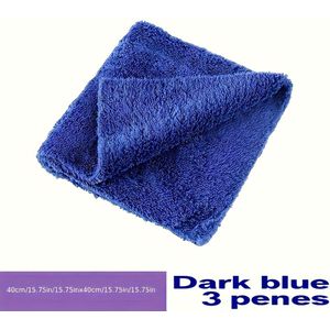 3 stuks Hoogwaardige Schoonmaakdoeken 40x40cm, Super Absorberende Microvezel Autowasdoeken - Zacht, Krasvrij, Multifunctioneel Schoonmaken, Premium Polijstdoek voor Ultieme Detail Waxing