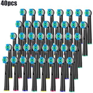Schallcare 40-pack vervangende tandenborstelkoppen, compatibel met Oral B elektrische tandenborstel, zachte borstel, ongeurende, voor Pro, Smart, -serie