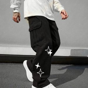 Heren Werkbroek - Losvallende Cargo Broek met Elastische Tailleband & Trekkoord, Broek Zonder Stretch voor Bouw, Kantoor