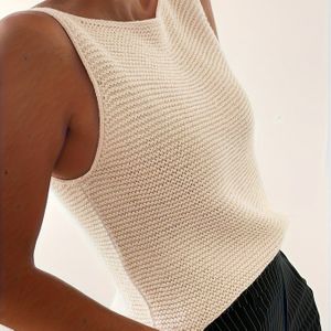 Zomerse Mouwloze Vest: Elegant, Comfortabel en Casual voor Kantoor, Concerten, Festivals, Strand & Luchthaven Outfits - Zachte Perzikkleurige Tanktop met Elastische Bandjes voor Vrouwen