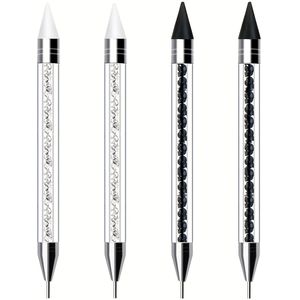 4- Strass Steentjes Grijper Set met Stippenstift en Synthetische Sieradenapplicator voor Handgemaakte DIY Nagelkunst