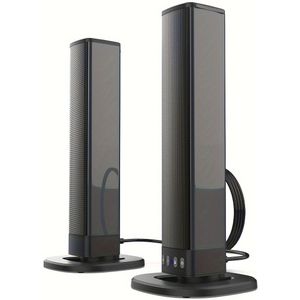 20W 4-in-1 Soundbar Systeem met 5.0, 360° Surround Sound & - Langeafstandstheaterspeaker, Afneembare Speakers, Compatibel met TV/PC/Switch (Geen Subwoofer Nodig)