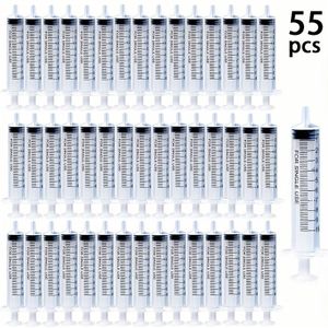 55-Pack 10ml Spuiten met Duidelijke Precieze Schaal - Zware Kunststof Laboratoriumspuiten Geschikt voor Laboratoriumgebruik, Vloeistofoverdracht, Medicatie & Onderzoek - 55 Individuele Spuiten