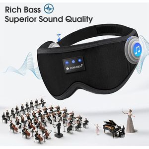 Slaapmasker met Koptelefoon 5.4 Draadloos, Koptelefoon Oortjes met Microfoon HD Speakers Muziek, Verduisterend Oogmasker voor Slapen Reizen Meditatie Mannen Vrouwen Coole Gadgets