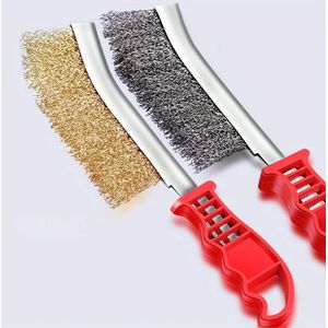2 stuks Messenvormige Draadborstel, Roestvrijstalen Heavy-Duty Schrobber voor Roestverwijdering en Vuil Afwassen, Multifunctionele Draagbare Keukenreinigingstool Geschikt voor Auto's