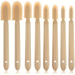 Beige Rubberen van 8 Stuks, Multiformaat Afdichtmiddel Organisator voor Keuken, Badkamer en Raam Gladde Voeg- & Toepassingen - Makkelijk te Gebruiken, Wasbaar en Herbruikbaar