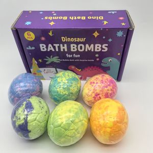 Surprise Dinosaur Badbom Set met Kleurrijke Eieren - Leuke Bubbels Bad Met Gevulde Geschenk Voor Pasen, Kerstmis & Verjaardagen - Inclusief 6 Levendige Badbommen, Ideaal Voor Mandjes & Spa-Dagen
