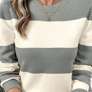 Ronde Hals Gestreepte Trui