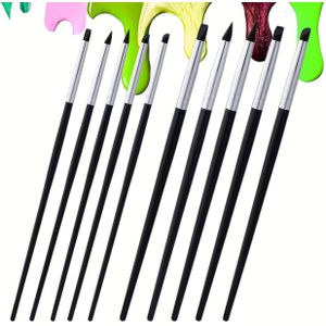 10 Professionele Siliconen Rubber Borstels, Siliconen Verfkwast, Siliconen Vormgereedschap, Flexibele Klei Sculptuur Gereedschappen, Verschillende Maten en Stijlen voor Schilderen en Pottery