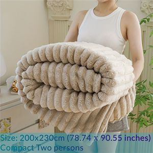 konijnenbont deken, kleur minimalistische stijl - Zacht, warm en knus, geschikt voor bank, bed, kantoor en reizen - Veelzijdig, cadeau