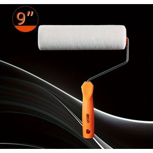 9-Inch Gladde Verfroller - Snelle Nivellering, Elastische Stof voor Egaliseerde Toepassing, Latex Muurschildergereedschap