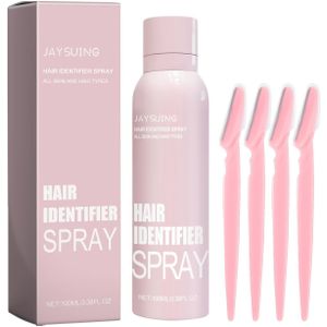 Gezichtshaarverwijderaar Spray, Hydraterend en Haar, Zachte Haarverwijderingsspray voor Gezicht en Lichaam, Unisex, met 4 Borstelbladen