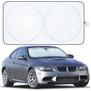 1pc Foldable Sun Visor With Uv Protection & Interior Cooling - Black, Universal Fit For Car Windshield, Interior Light Strip Design, Sun Shade | Modern Sun Visor | Closure, Sun Visors For Car