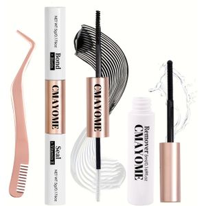 Eyelash Extension Kit - Hypoallergene, Waterdichte Lijm, Afsluitmiddel & Verwijderaar - DIY Lash Extension Langdurig, Lage Allergie Formule