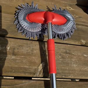 Auto Wasborstel met Lange Steel, Ultra-Fijne Auto Mop met Lange Steel, Auto Was Mop Handschoen Lange Reinigingsset Borstel, Stofverwijderaar Krasvrij Reinigingsgereedschap, Commerciële Mop