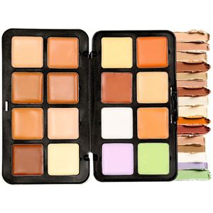 16 Kleuren IJzeren Doos Concealer, Contouren Zijschaduw Neusschaduw Aardekleur Matte Concealer Make-up Palet