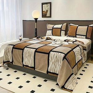 Moderne gooien deken - Zacht flanellen multifunctionele geweven gooien voor alle seizoenen, machinewasbaar, 100% polyester, 200-250g - Comfortabele bedgooi (Eenpersoons, zonder kussenslopen)