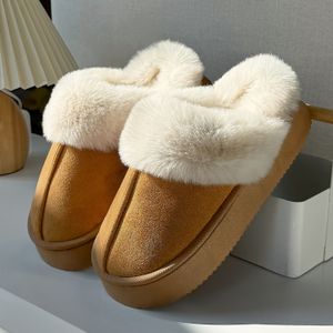 Heren Winter Pluche Pantoffels - Dikke Warme Binnenhuis Pantoffels met Anti-Slip EVA , Zachte Pluche Voering & Ronde - Comfortabele Instappers voor Alle Seizoenen voor Thuis, Kantoor