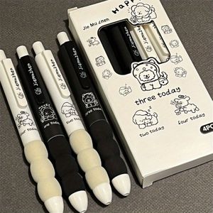 4 stuks Zachte Grip Covers Fluweel Pen Zwart Sneldrogende Borstelpunt Schrijven Gladde Kantoorartikelen