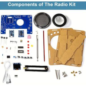 Radio DIY Kit 87-108MHz RDA5807 OLED Display Soldeerpraktijk Montage Elektronica Maken Kit Stroomuitval Geheugen Automatische Zoek College Middelbare School Soldeer Leren Lesgeven