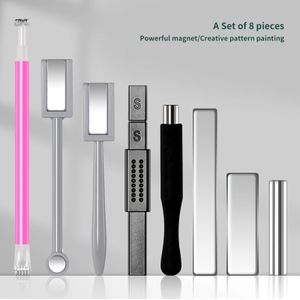 8 stuks/6 stuks/4 stuks Nail Art Magneet Nagellak Kattenoog Lijm Magneet Cilindrische Magneetstaaf Sterke Magneet Push Magneet