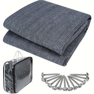 Awning Carpet Non-slip Camping Rug Outdoor Sizes Tent Flooring For /motorhome With Carry Bag Fixing Holes & Pegs (grey Blue)