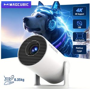 Magcubic Projector HY300Pro Wifi 6 260ANSI Native 720P 4K Ondersteuning Groot Scherm Projectie Compact Draagbaar Ontwerp voor Thuisbioscoop, Kantoor, Gaming, Presentaties Compatibel met Apps